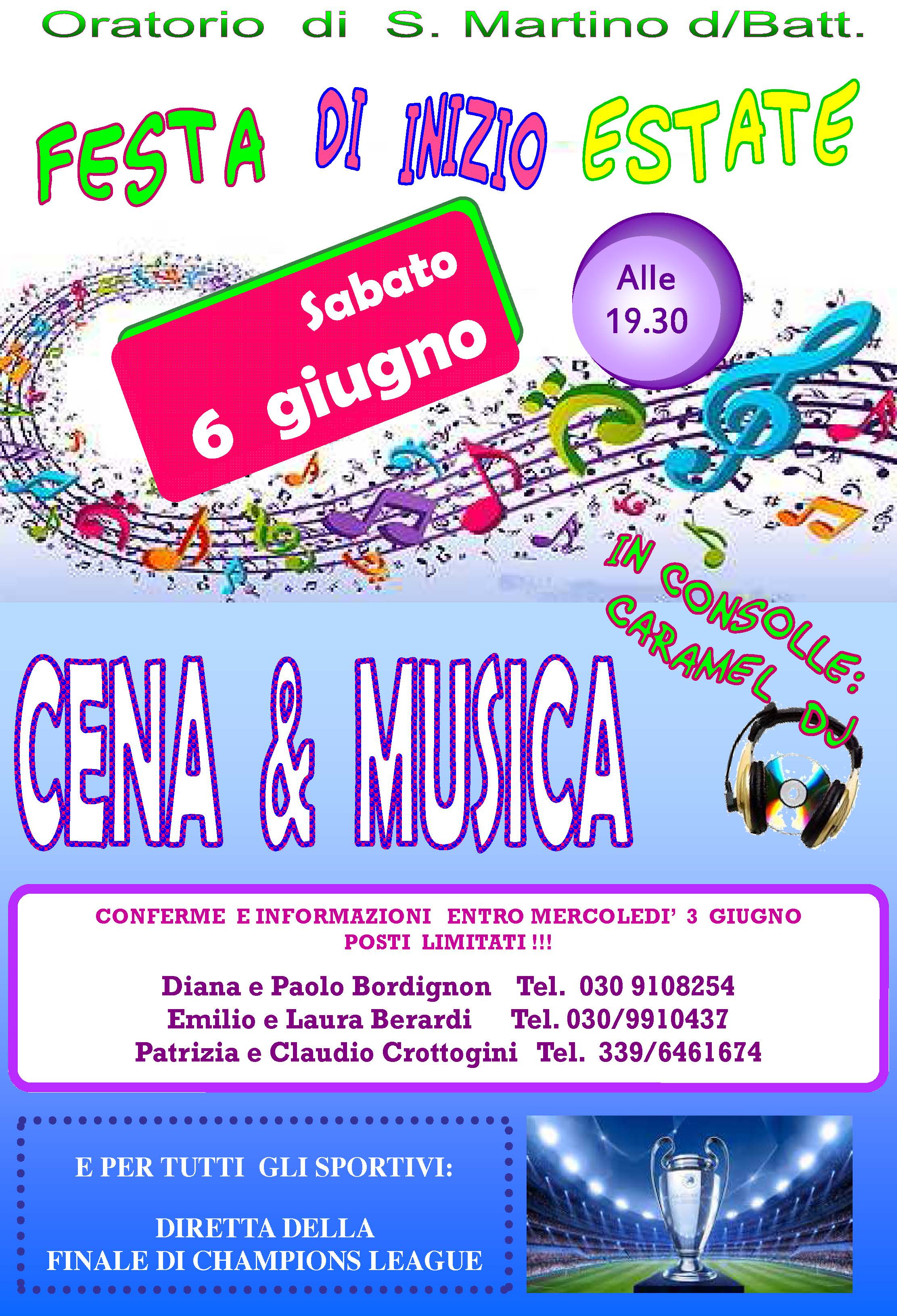 CENA  6 giugno 2015